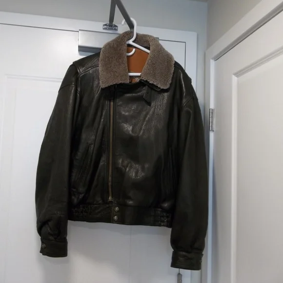 Marco Pierguidi Leather Jacket Bomber 2000s Large